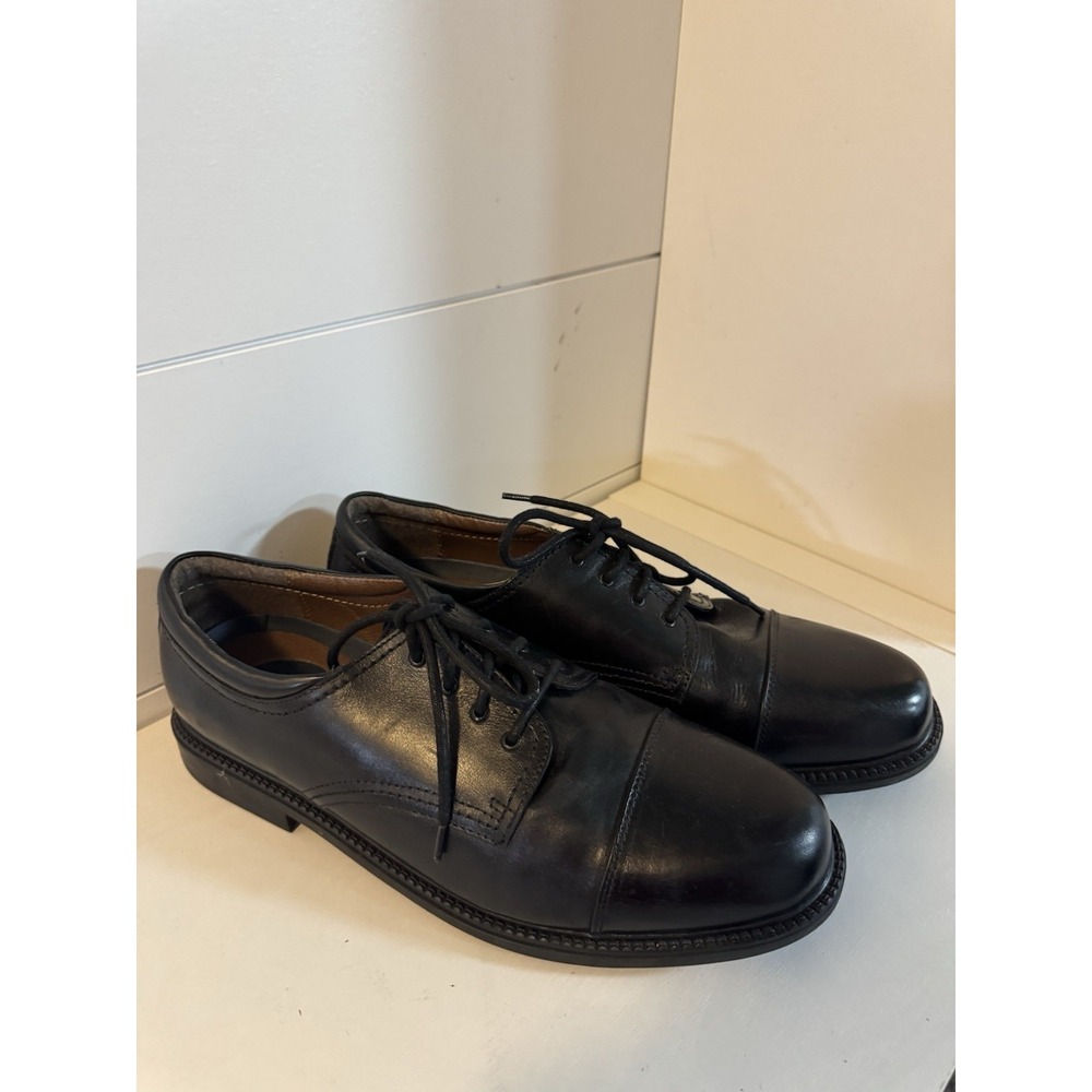 Dockers Black Leather Oxford Cap Toe Lace Dress Shoes Mens " SIZE 15 "m 90-2214 - Picture 2 of 5